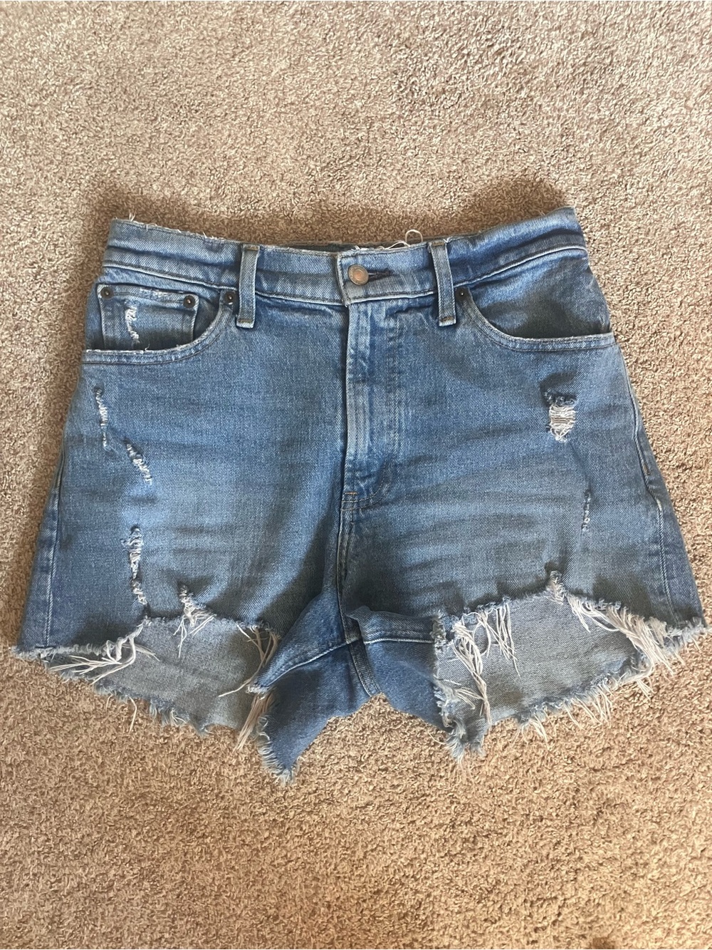 Abercrombie & Fitch blue denim shorts size 6 / 28 Curve Love High waisted